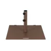 Brown Steel Patio Umbrella Base with Wheels and Adjustable Pole Holder