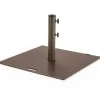 Brown Steel Patio Umbrella Base with Wheels 3 Adapters Square Design