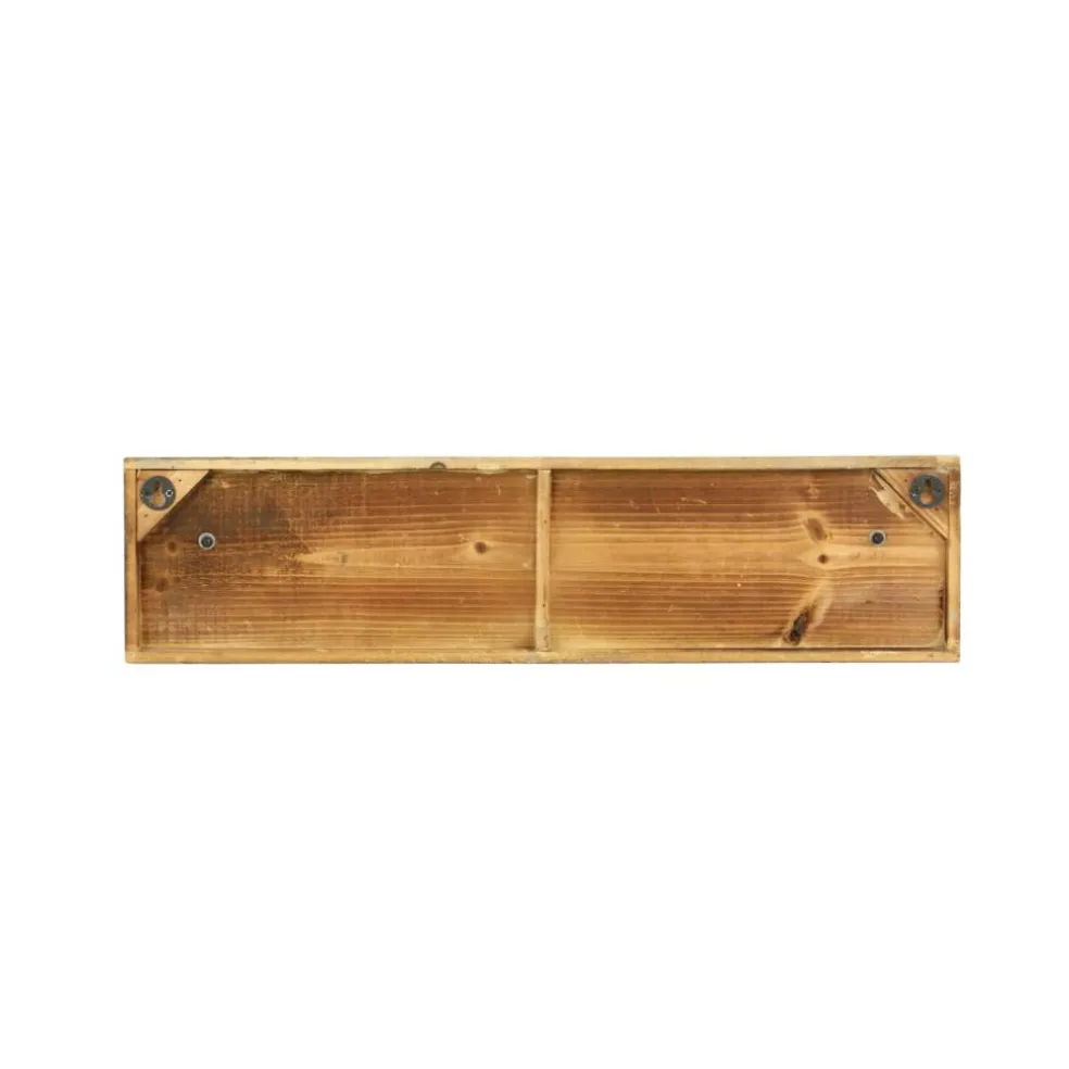 Brown Wood Industrial Wall Hooks, 6" x 24" x 4"