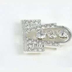 1 Buckle Silver Rhinestone Clasp 2.6" Vintage Hook Closure for Coats, Invitations & Gift Boxes