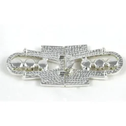 1 Buckle Silver Rhinestone Clasp 2.6" Vintage Hook Closure for Coats, Invitations & Gift Boxes