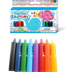 Buddy & Barney: Bath Time Crayons - 8 Washable Crayons & Cute Whale Cleaning Sponge, Safe, Non-Toxic, Creative Tub & Water Toy, Toddlers & Kids Age 3+