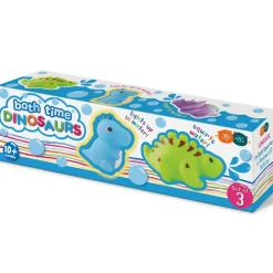 Buddy & Barney: Bath Time Dinosaurs - 3pc Sensory Toy Set, 2 Water Squirters & 1 Flashing LED Light-Up Dino, Water & Tub Play, Baby-Toddler-Kids 9mo+