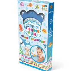 Buddy & Barney: Bath Time Fishing Fun - Color-Changing Ocean Animal Stickers & Fish Catching Net, Interactive Water & Tub Toy, Toddlers & Kids 12mo+