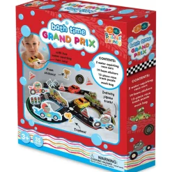 Buddy & Barney: Bath Time Grand Prix - Build A Floating Racetrack, 2 Water-Squirting Race Cars, Foam Stickers & Track Puzzle, Interactive Toy, Kids 3+