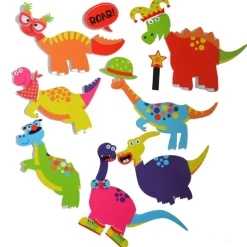 Buddy & Barney: Weird & Wonderful Dinosaurs Bath Time Stickers - 33 Reusable Foam Stickers, Mesh Storage Bag, Mix & Match, Tub Water Toy, Kids Age 3+