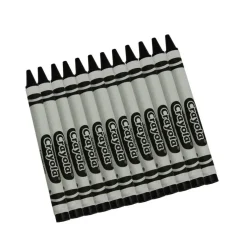 Bulk Crayons, Regular Size, Black, 12 Count