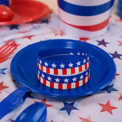 Bulk 100 Pc. Patriotic Self-Adhesive Paper Wristbands 8.5 Inch