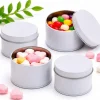 Bulk 48 Pieces White Round Metal Favor Tins