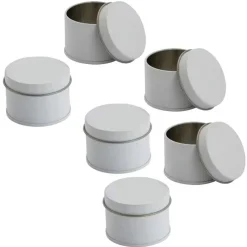 Bulk 48 Pieces White Round Metal Favor Tins