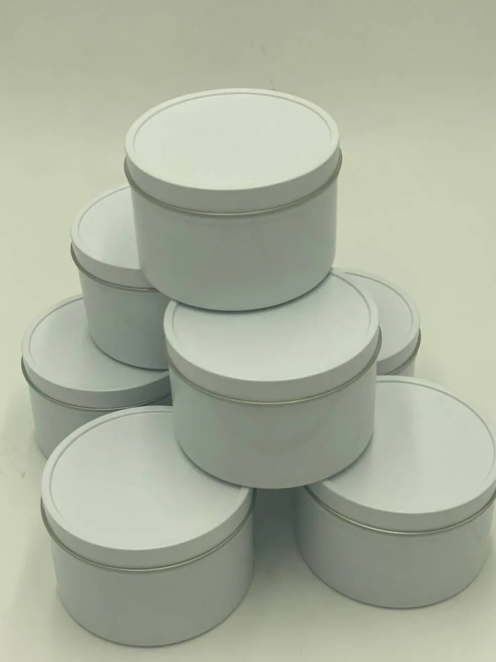 Bulk 48 Pieces White Round Metal Favor Tins