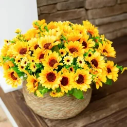 10 Bunches Artificial Summer Sunflowers