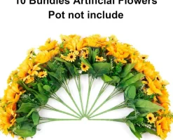 10 Bunches Artificial Summer Sunflowers