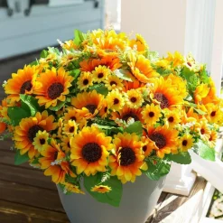 10 Bunches Artificial Summer Sunflowers