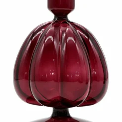 6.25" Burgundy Pumpkin Glass Taper Candle Holder by Ashland®