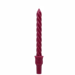 10" Burgundy Twist Unscented Taper Candle by Ashland®