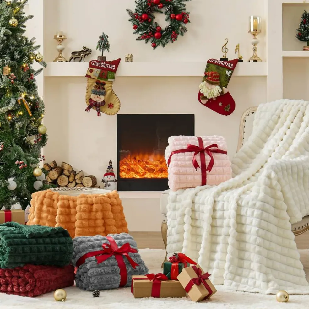 Burt Orange Fall Throw Blanket for Couch, Gifts for Women, 50"x60"