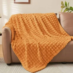 Burt Orange Fall Throw Blanket for Couch, Gifts for Women, 50