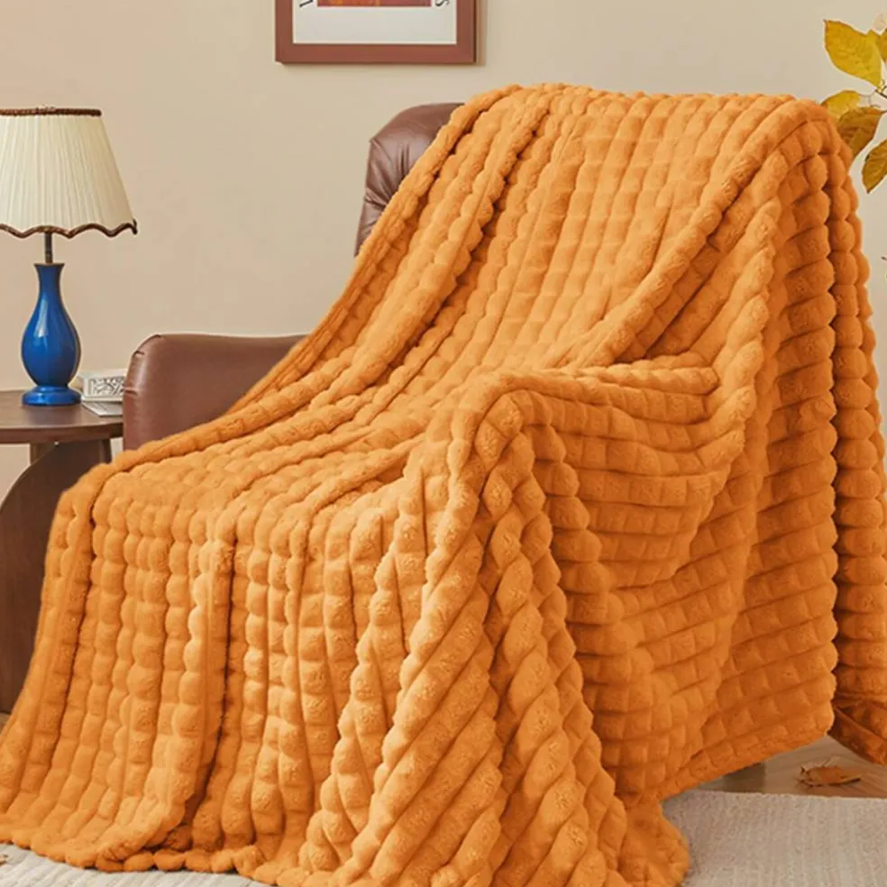 Burt Orange Fall Throw Blanket for Couch, Gifts for Women, 50"x60"