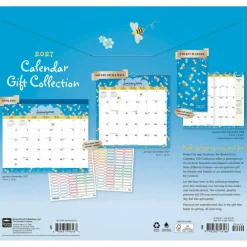Busy Bees 2027 Gift Collection | Desk Pad & Wire-O Calendar & Pocket Planner | Sticker Sheet | Foil Stamped Cover