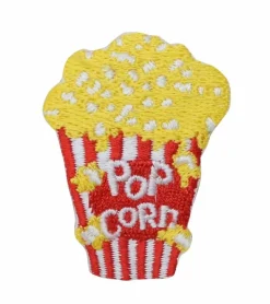 Buttered Movie Popcorn, Embroidered, Iron on Patch