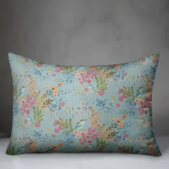 Butterfly Bird Floral Lumbar Throw Pillow