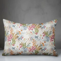 Butterfly Bird Floral Lumbar Throw Pillow
