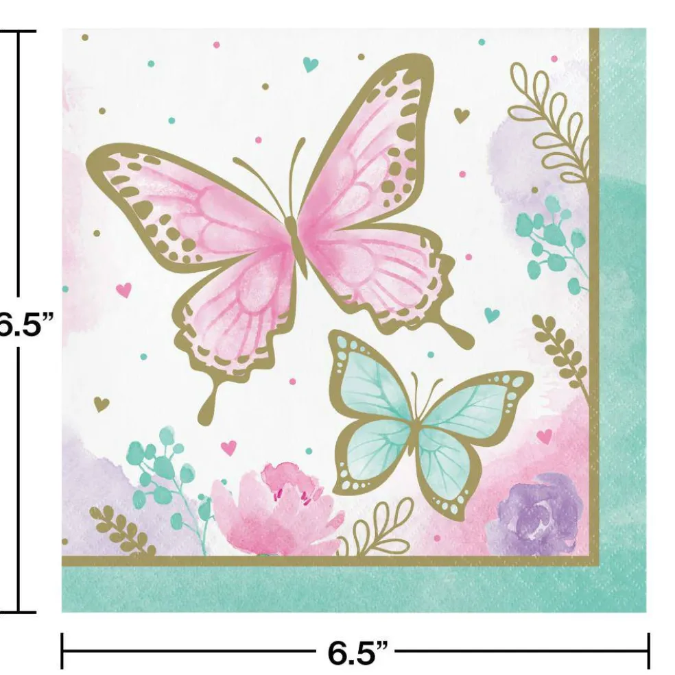 Butterfly Shimmer Luncheon Napkin (16/Pkg)