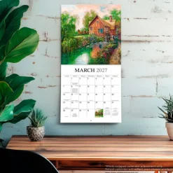 Bygone Days | 2027 12 x 24 Inch (Hanging) Monthly Square Wall Calendar | Featuring the Artwork of Carl Valente | Plastic-Free