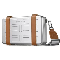 Byootique Aluminum Mini Crossbody Bag with Adjustable Strap for Travel,Sliver