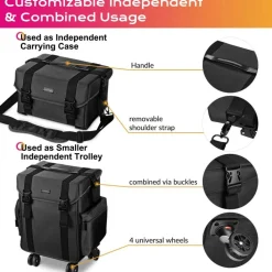 Byootique Classic Black Rolling 2in1 Cosmetic Case Sided Makeup Artist Organizer