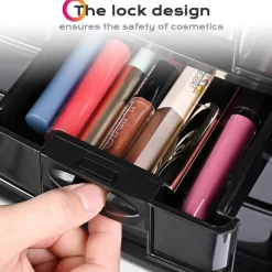 Byootique Classic Black Rolling 2in1 Cosmetic Case Sided Makeup Artist Organizer