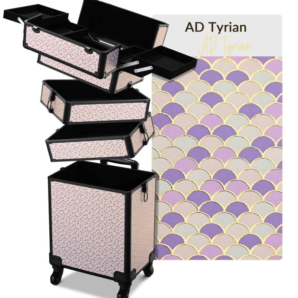 Byootique Cosmetology Case on Wheels 4in1 Professional Makeup Art Deco Tyrian