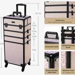 Byootique Cosmetology Case on Wheels 4in1 Professional Makeup Art Deco Tyrian