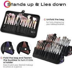 Byootique Makeup Brush Holder Bag Foldable Cosmetic Case ForgetMeNot 2 Pack