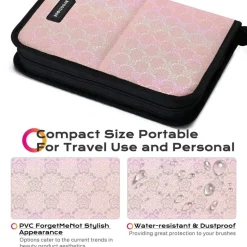 Byootique Makeup Brush Holder Bag Foldable Cosmetic Case ForgetMeNot Pink Artist