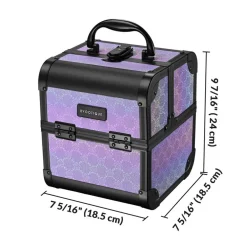 Byootique Makeup Train Case Cosmetic Organizer w/ Mirror Artist Charm ForgetMeNot