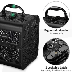 Byootique Makeup Train Case Cosmetic Organizer w/ Mirror Tray Artist CB Dusk