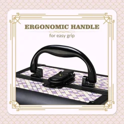 Byootique Makeup Train Case with Mirror Cosmetic Box for Nail Art Deco Tyrian