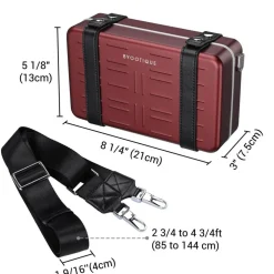 Byootique Mini Suitcase Crossbody Bag with Adjustable Strap for Travel,Red