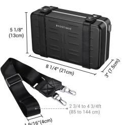 Byootique Mini Suitcase Crossbody Bag with Adjustable Strap for Travel,Black