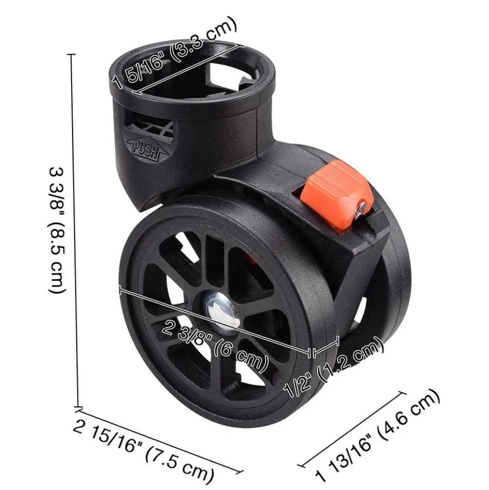 Byootique 2Pcs 2" Swivel Replacement Wheel Caster with Locking Brake for AW Makeup Case