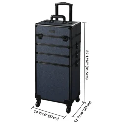 Byootique 3-Piece Makeup Train Cases Cosmetic Organizer Kit Rococo Midnight