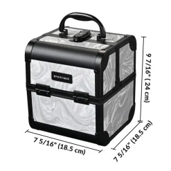 Byootique 2-Piece Makeup Train Case Cosmetic Organizer Kit CB Graystone Artists