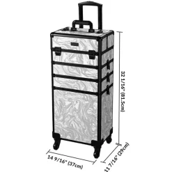 Byootique 3-Piece Makeup Train Cases Cosmetic Organizer Kit Artist CB Graystone