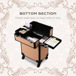 Byootique 2-Piece Makeup Train Case Cosmetic Organizer Kit Rococo Coral Artists