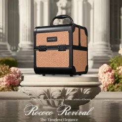 Byootique 2-Piece Makeup Train Case Cosmetic Organizer Kit Rococo Coral Artists