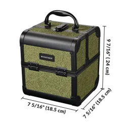 Byootique 2-Piece Makeup Train Case Cosmetic Organizer Kit Rococo Moss Salon