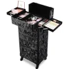 Byootique 3-Piece Makeup Train Cases Cosmetic Organizer Kit Artist CB Shadows