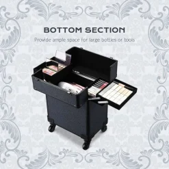 Byootique 2-Piece Makeup Train Case Cosmetic Organizer Kit Rococo Midnight